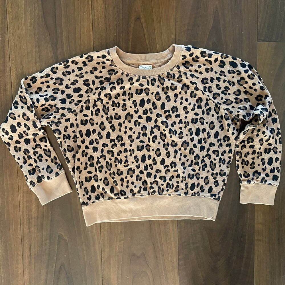 J.Crew Vintage Cheetah Print Crew Sweatshirt - Size S